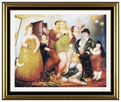 Fernando Botero Hand Signed Color Lithograph Le Maison De Raquel Vega Framed Art
