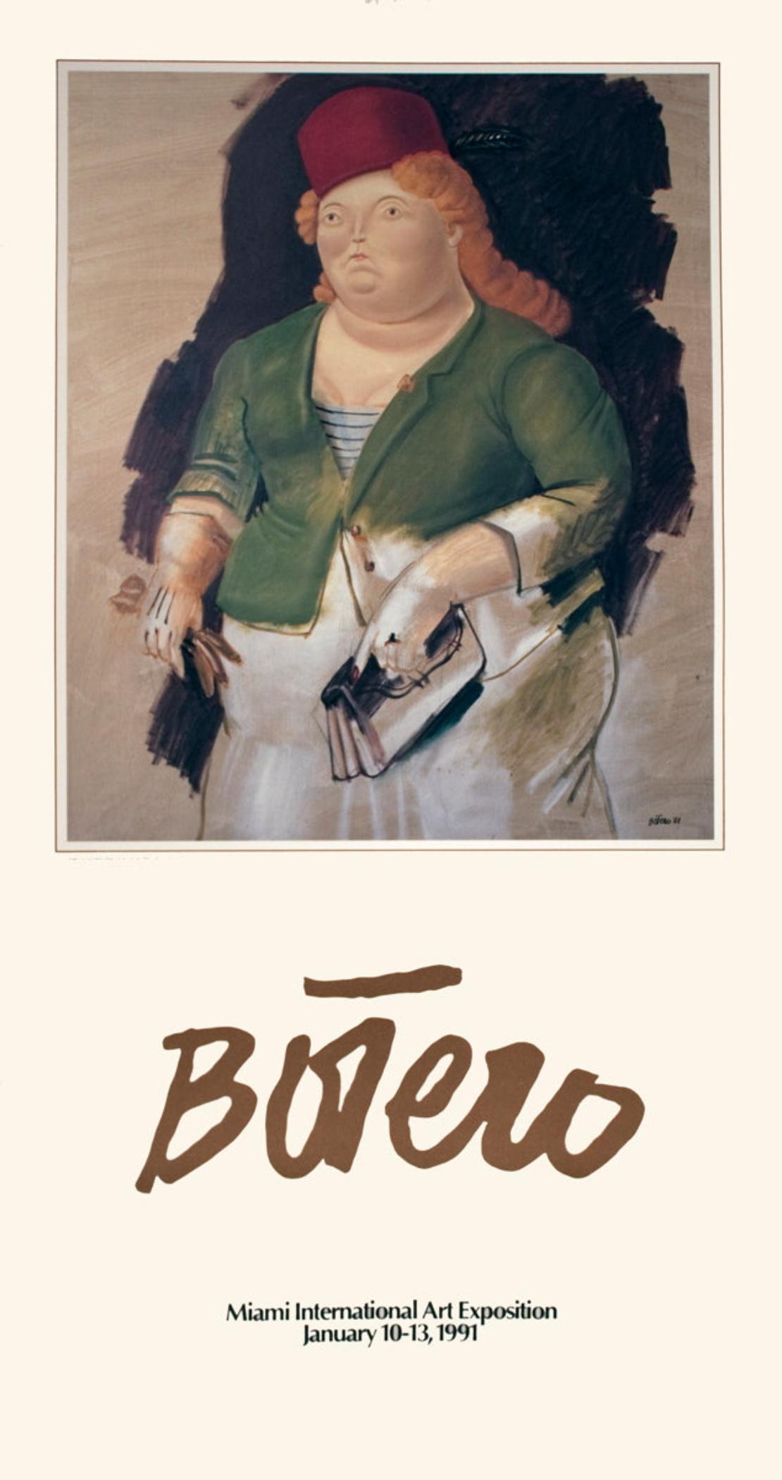 Fernando Botero 'Mujer con Sombrero Rojo' 1991- Poster