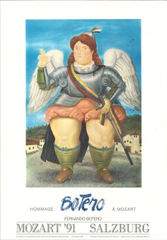 Botero-Mozart '91 Salzburg Lithographie vintage
