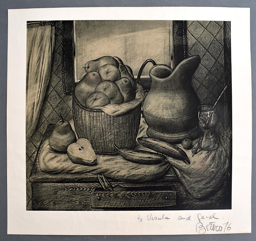 Stillleben mit Früchten - Kolumbianisches Stillleben  – Print von Fernando Botero