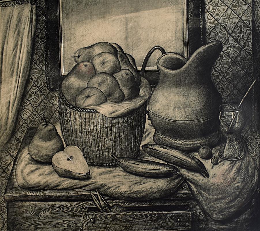 Fernando Botero Still-Life Print – Stillleben mit Früchten - Kolumbianisches Stillleben 