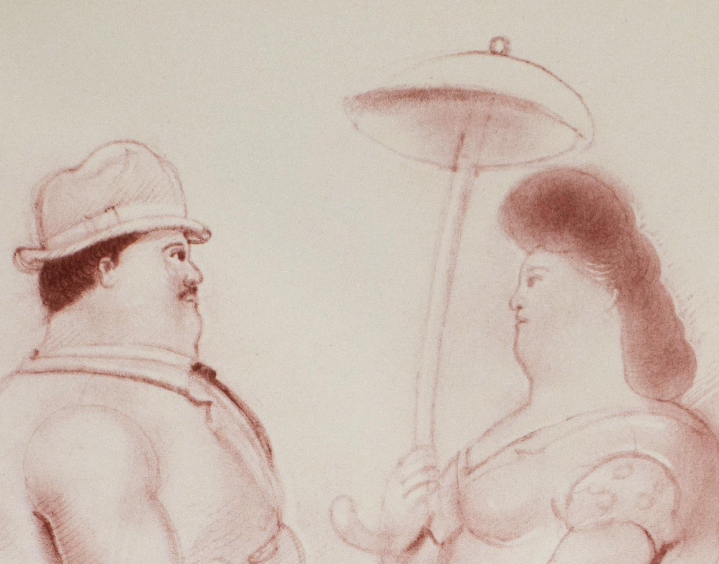 This collotype in colour is signed in pencil 