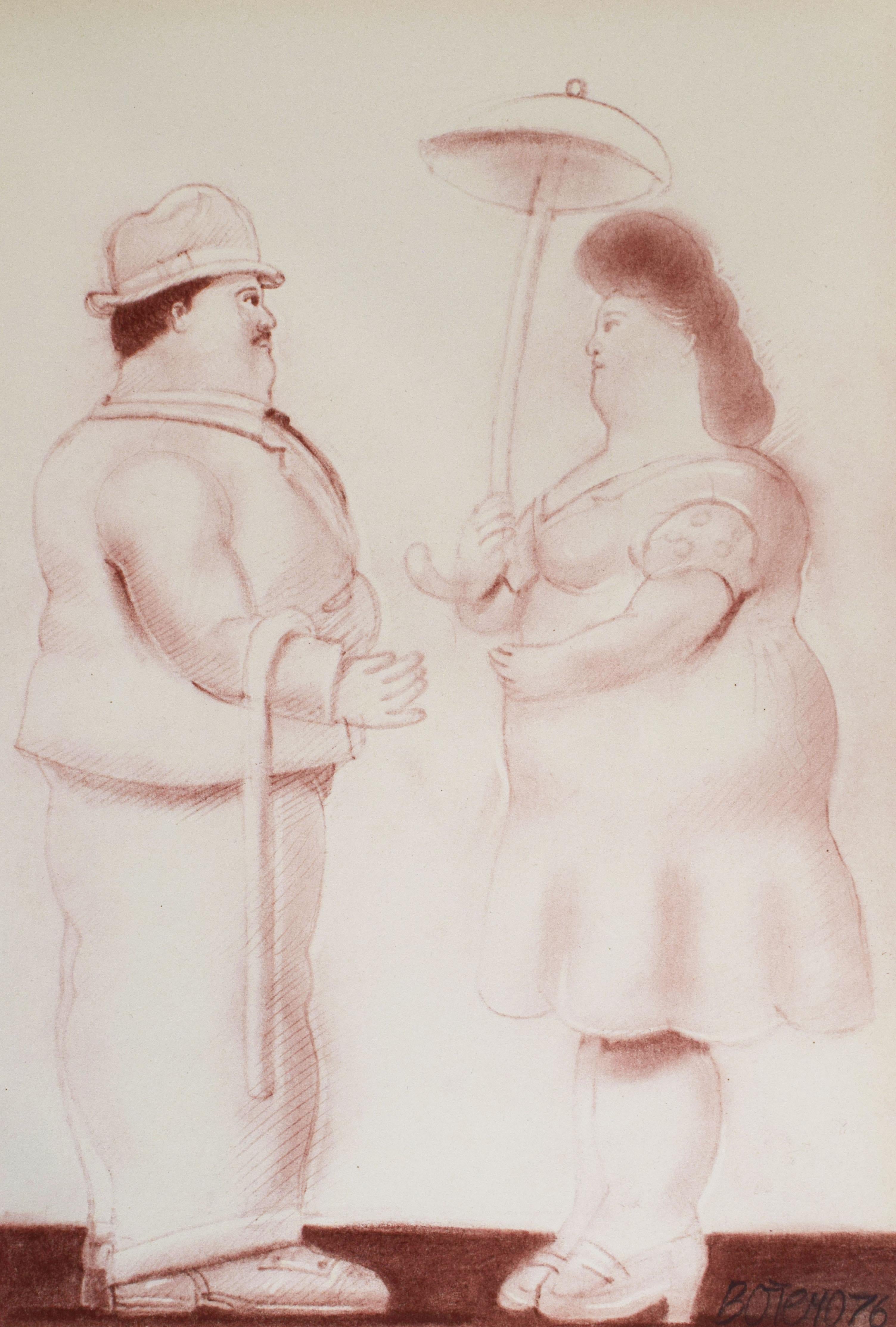 Fernando Botero Figurative Print - The Couple  Das Paar - Columbian Couple Dokumenta