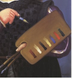 Lámina offset de un retrato de Velázquez, obra de Botero, arte contemporáneo del siglo XX