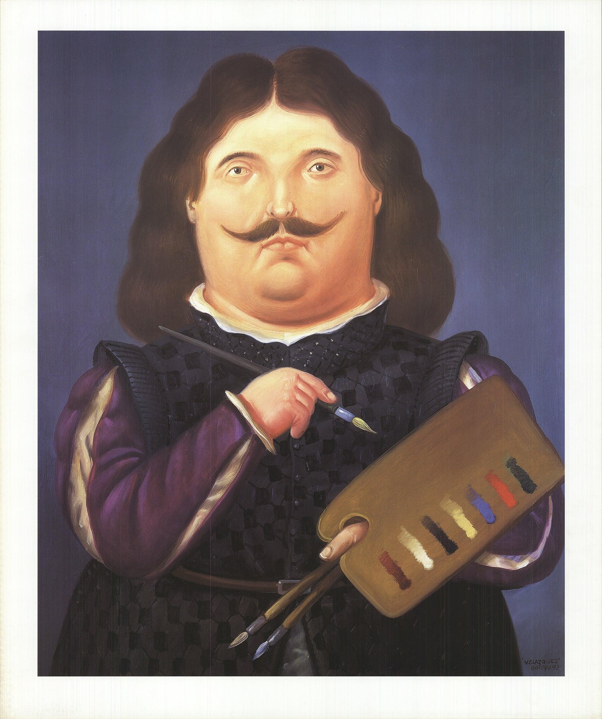 Fernando Botero Portrait Print – Offsetdruck eines Velázquez-Porträts von Botero, zeitgenössische Kunst des 20. Jahrhunderts