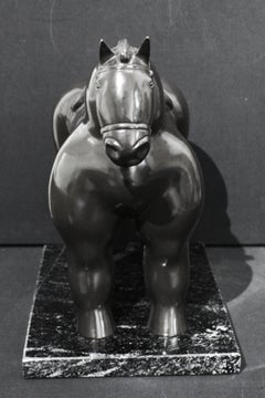 After Botero Bronze Horse with Saddle Sculpture, Contemporary Edition of 50