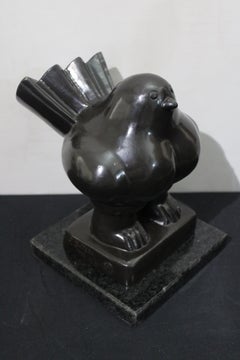 Bronzeskulptur nach Botero, Bronzeskulptur  Vogel
