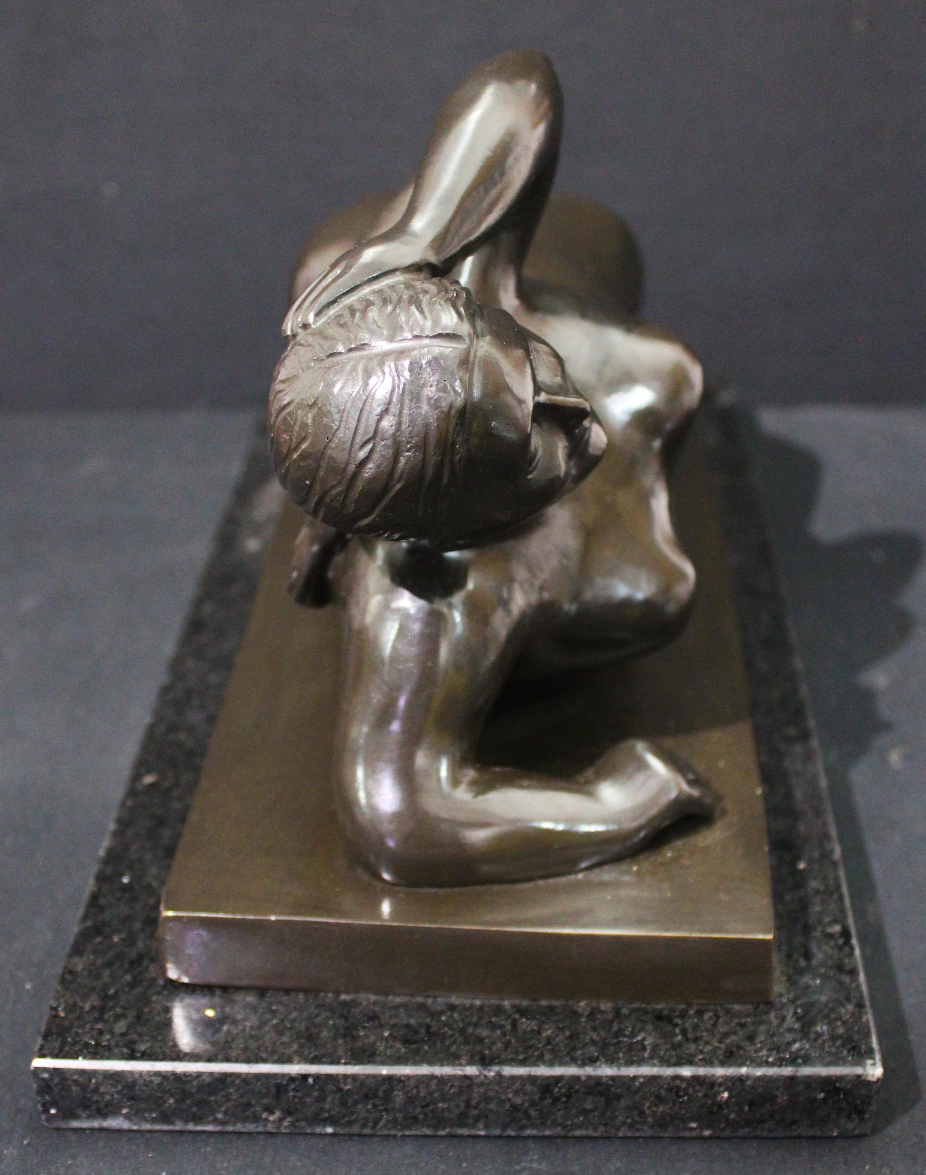 After Botero - Horizontal Nude Woman Bronze Sculpture For Sale 1