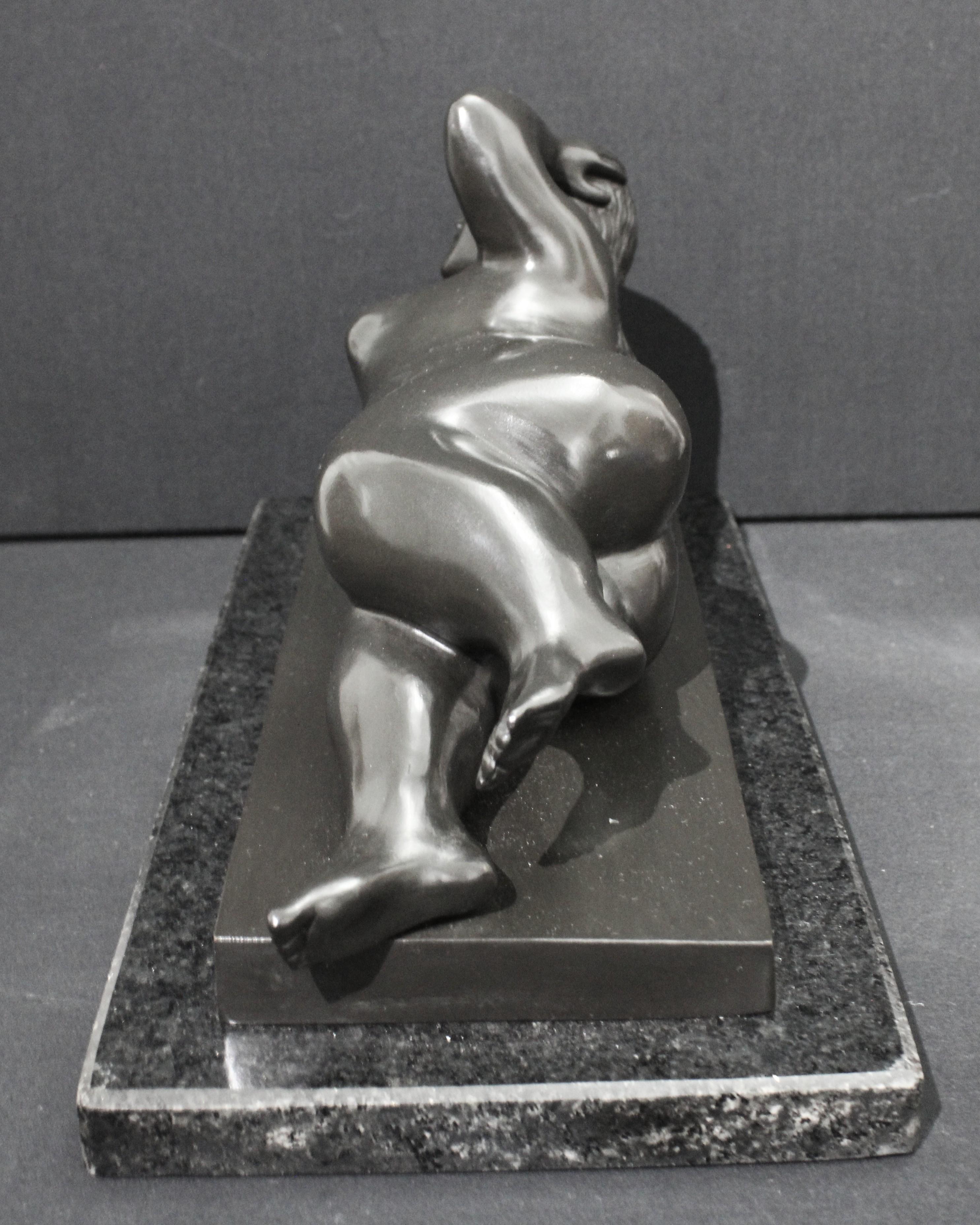 After Botero - Horizontal Nude Woman Bronze Sculpture For Sale 6