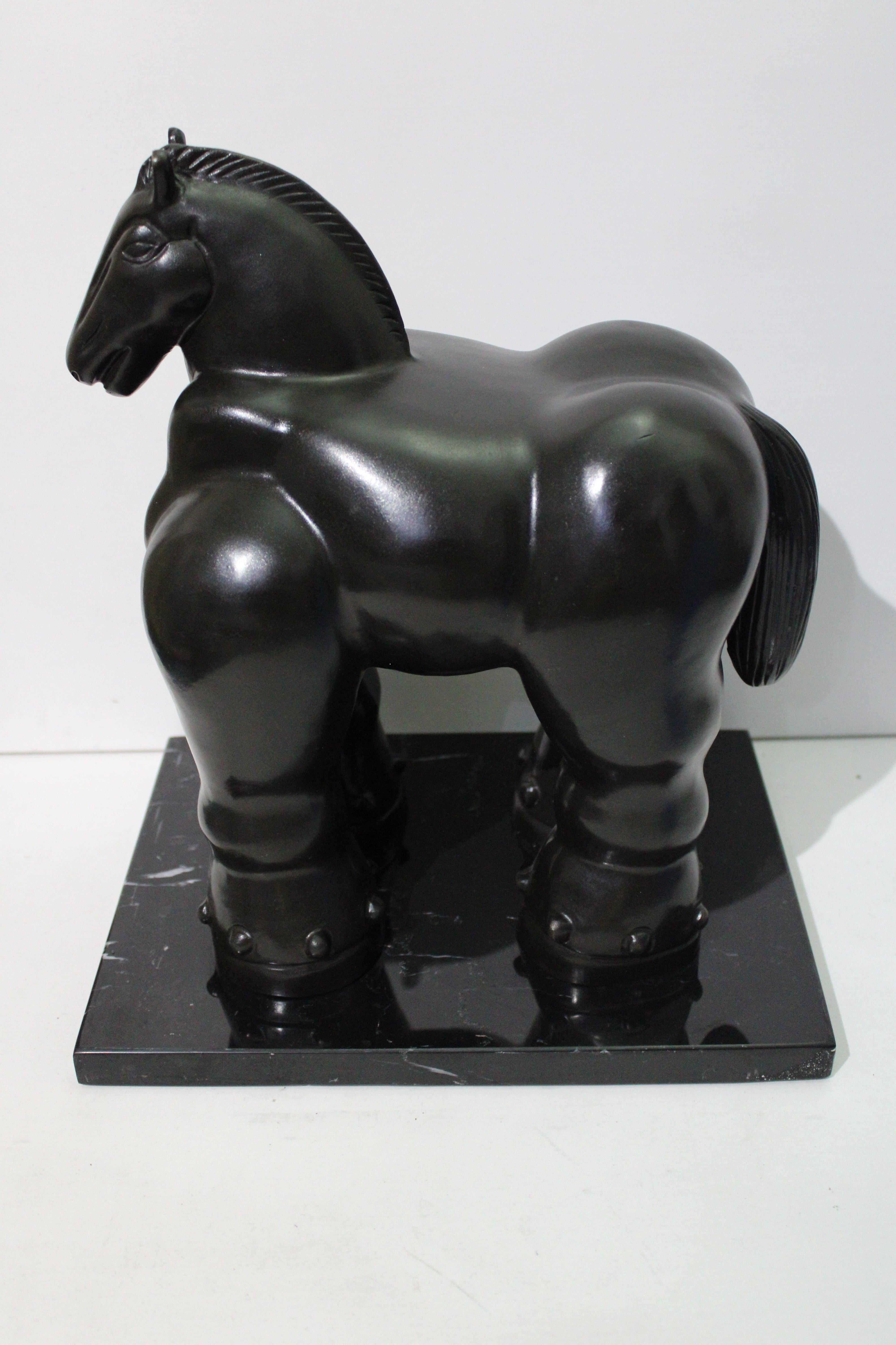 After Botero - Horse Bronze Sculpture en vente 3