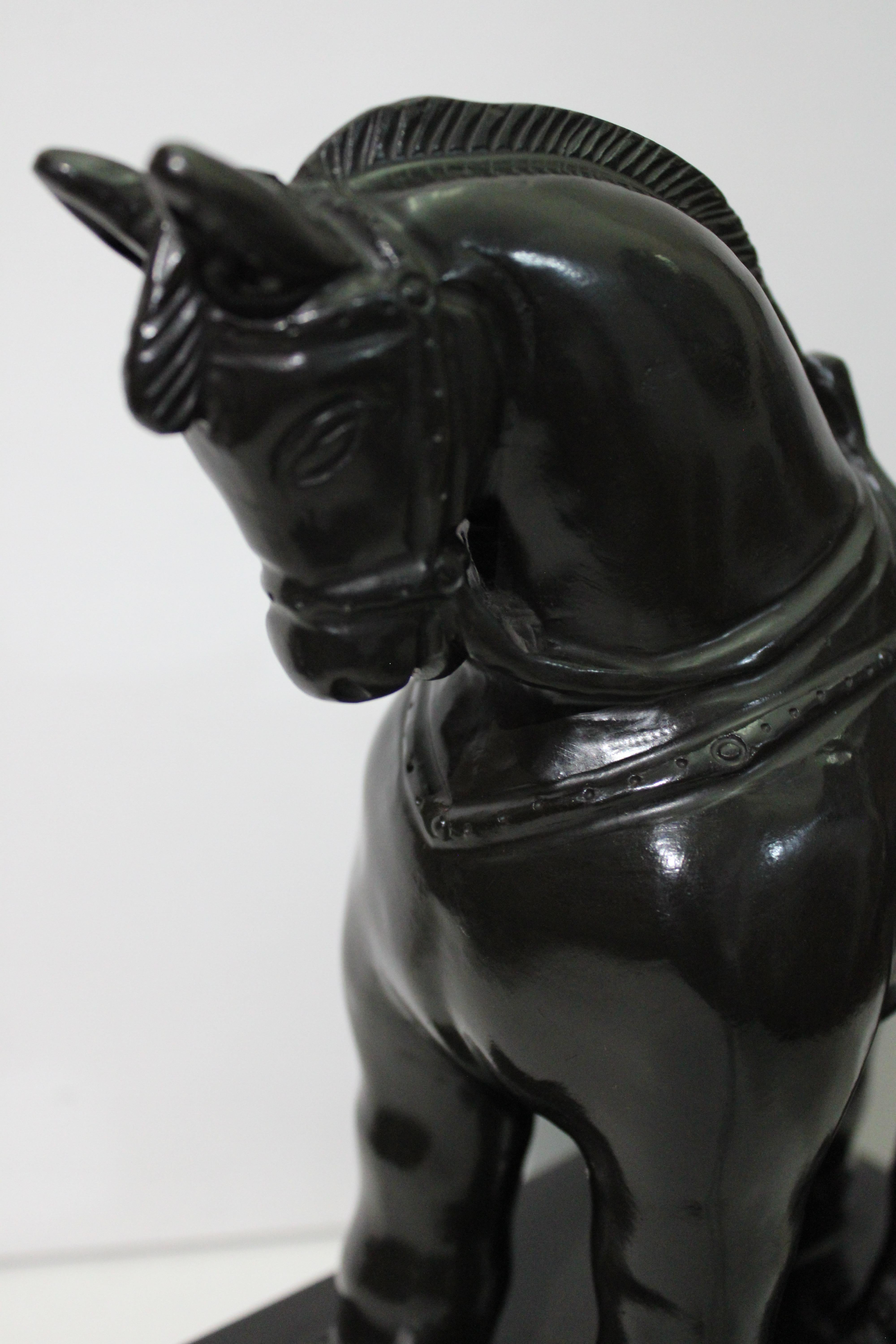 After Fernando Botero
Bronze HORSE WITH SADDLE - Sculpture on Marble Base
Stamped F. BOTERO 1992, 
Numbered.
