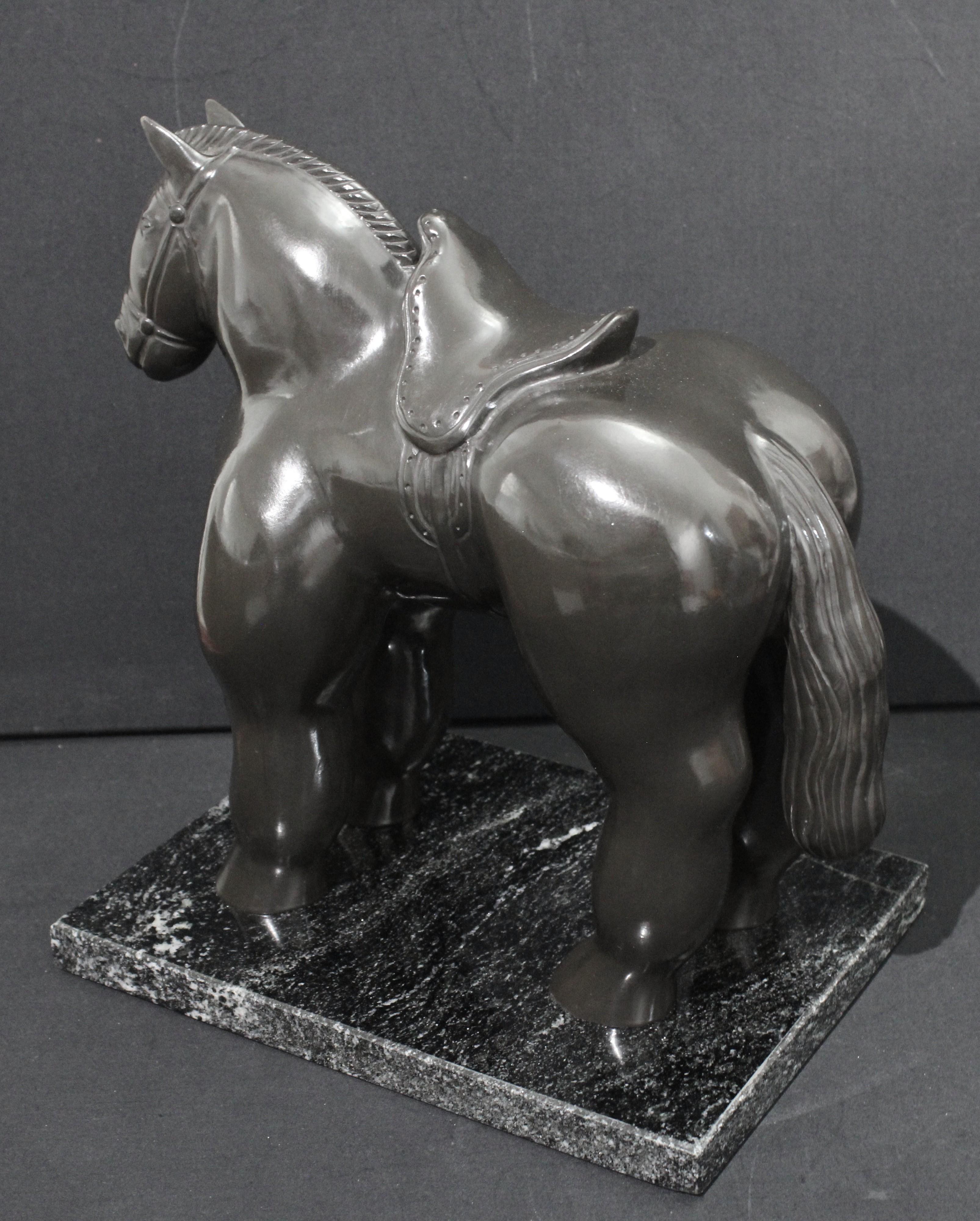 After Botero - Horse with Saddle Sculpture im Angebot 9