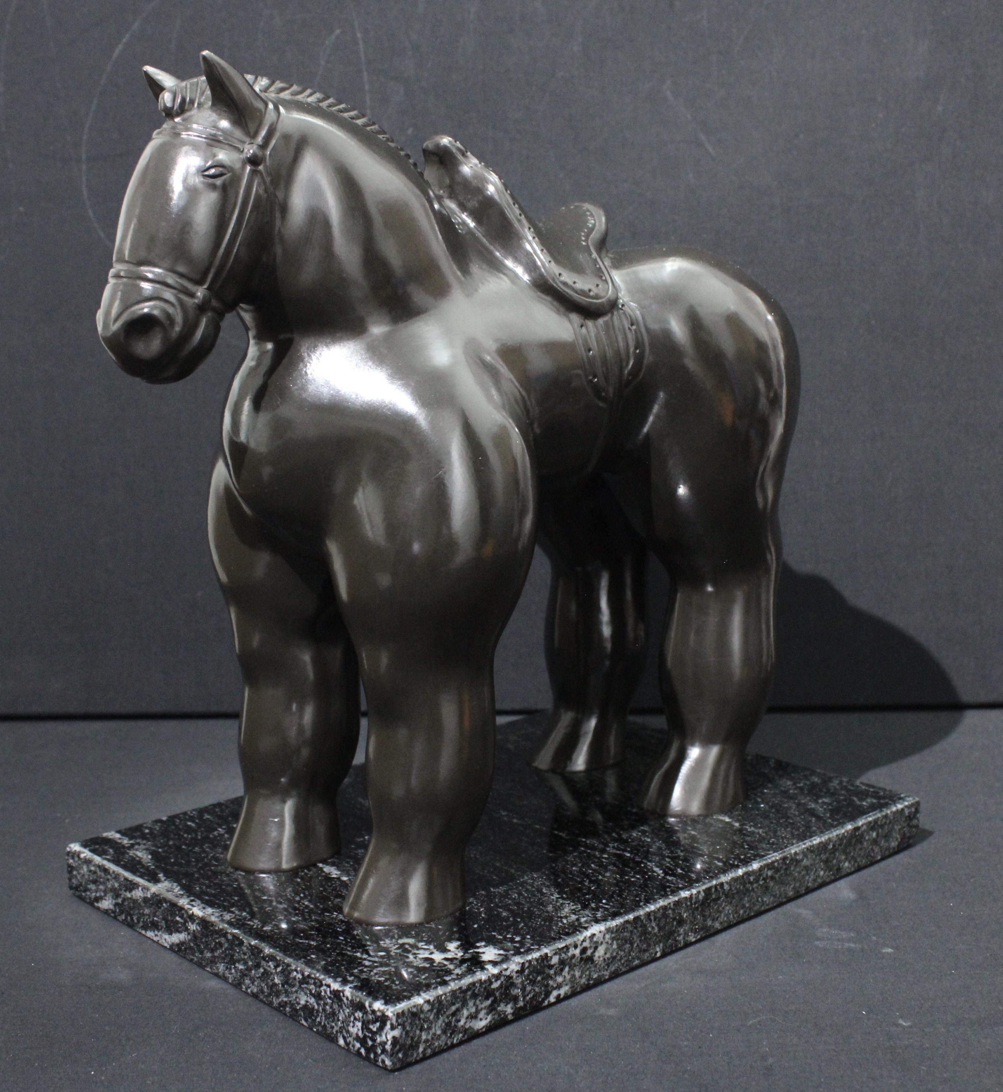 After Botero - Horse with Saddle Sculpture im Angebot 12