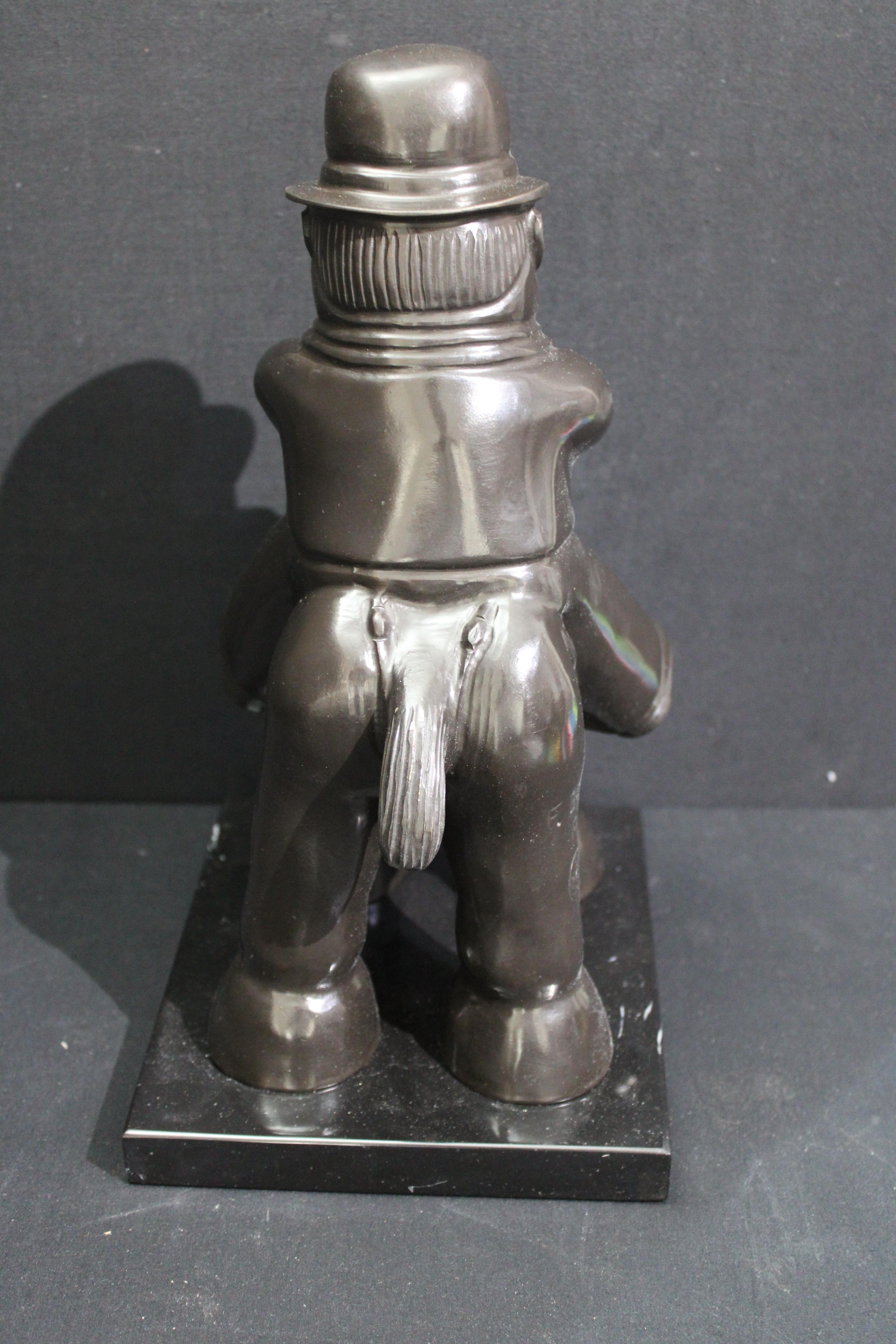 After Botero Bronze Sculpture  Man in Horse 8