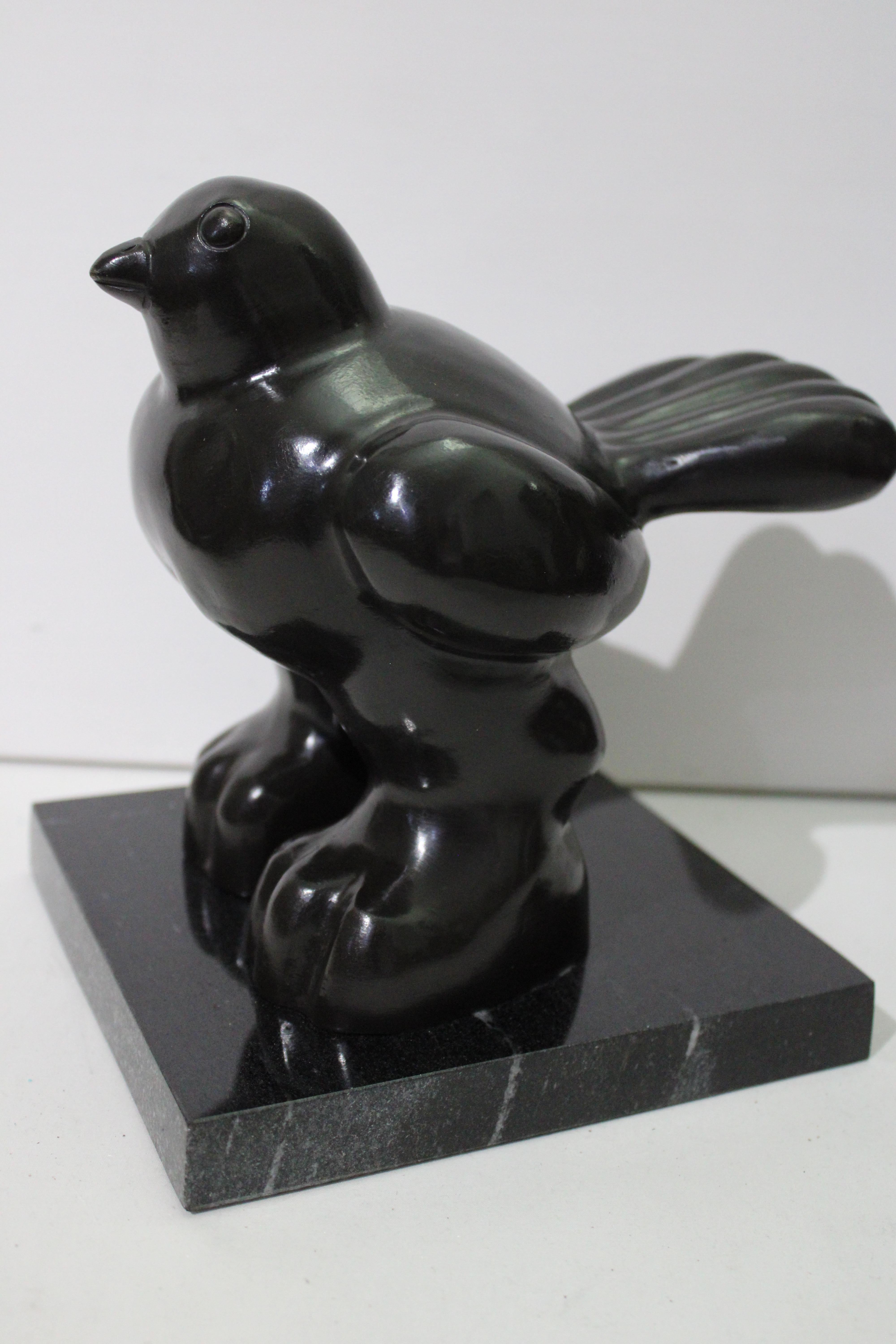 After Fernando Botero
Bronze Small Bierd Sculpture on Marble Base
Stamped F. BOTERO 1992, 
Numbered.