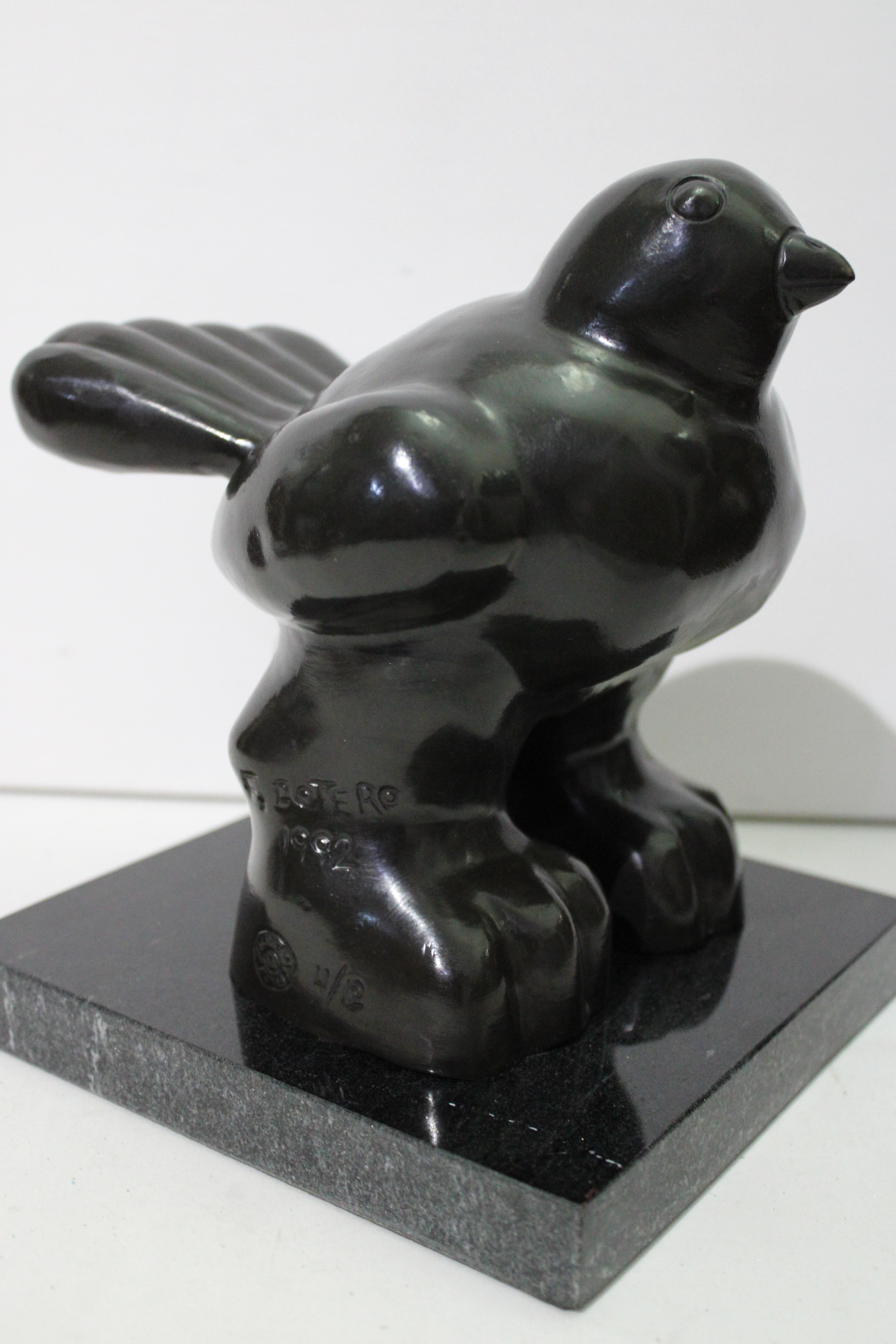 Fernando Botero Figurative Sculpture - After Botero - Small Bird  Sculpture