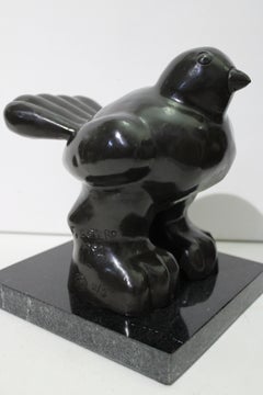 Vintage After Botero - Small Bird  Sculpture