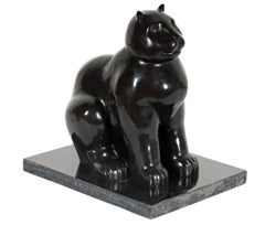 After Fernando Botero "Cat" Bronze Sculpture, Edition of 50