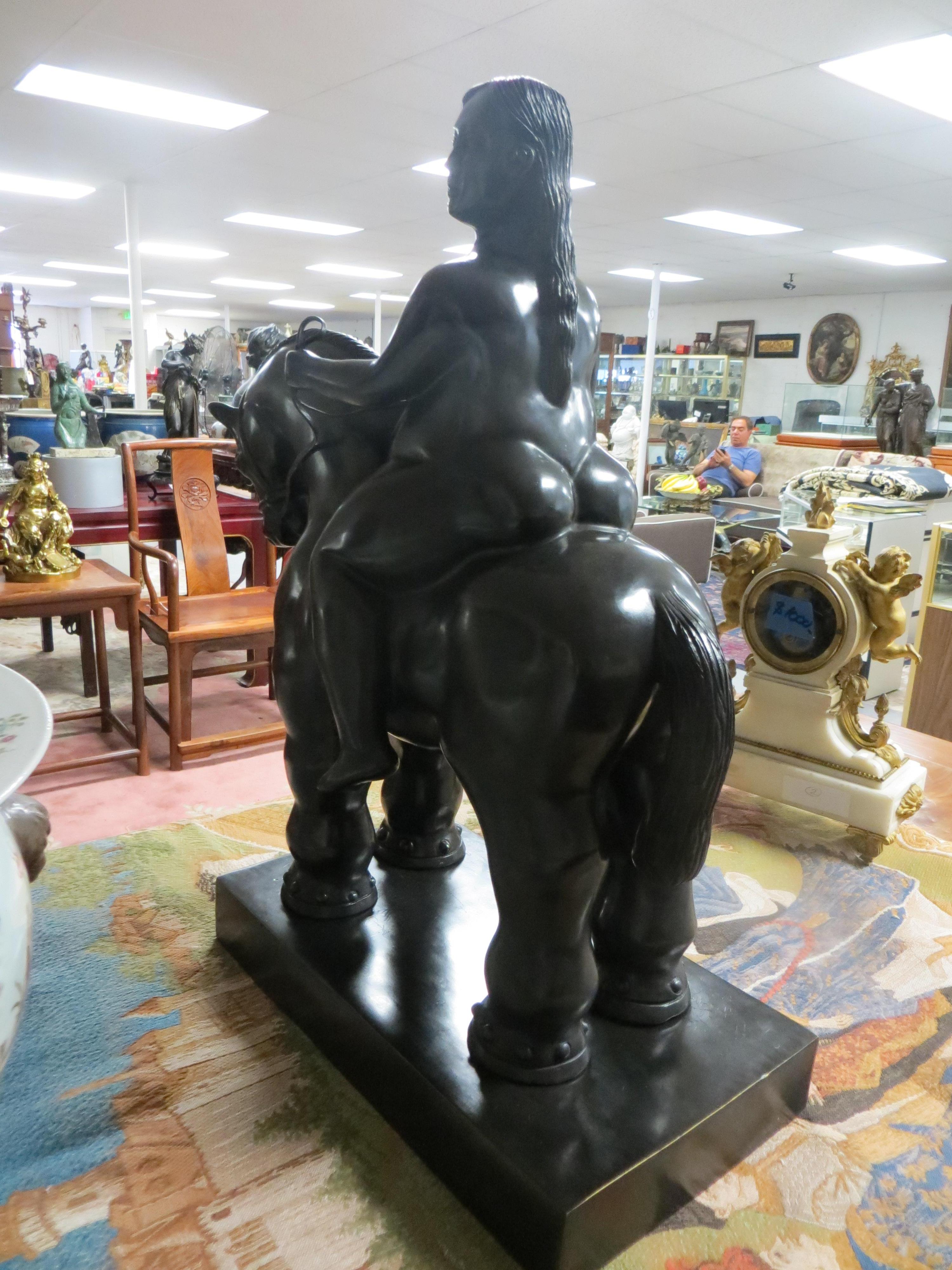 After Fernando Botero  Mujer a caballo For Sale 3