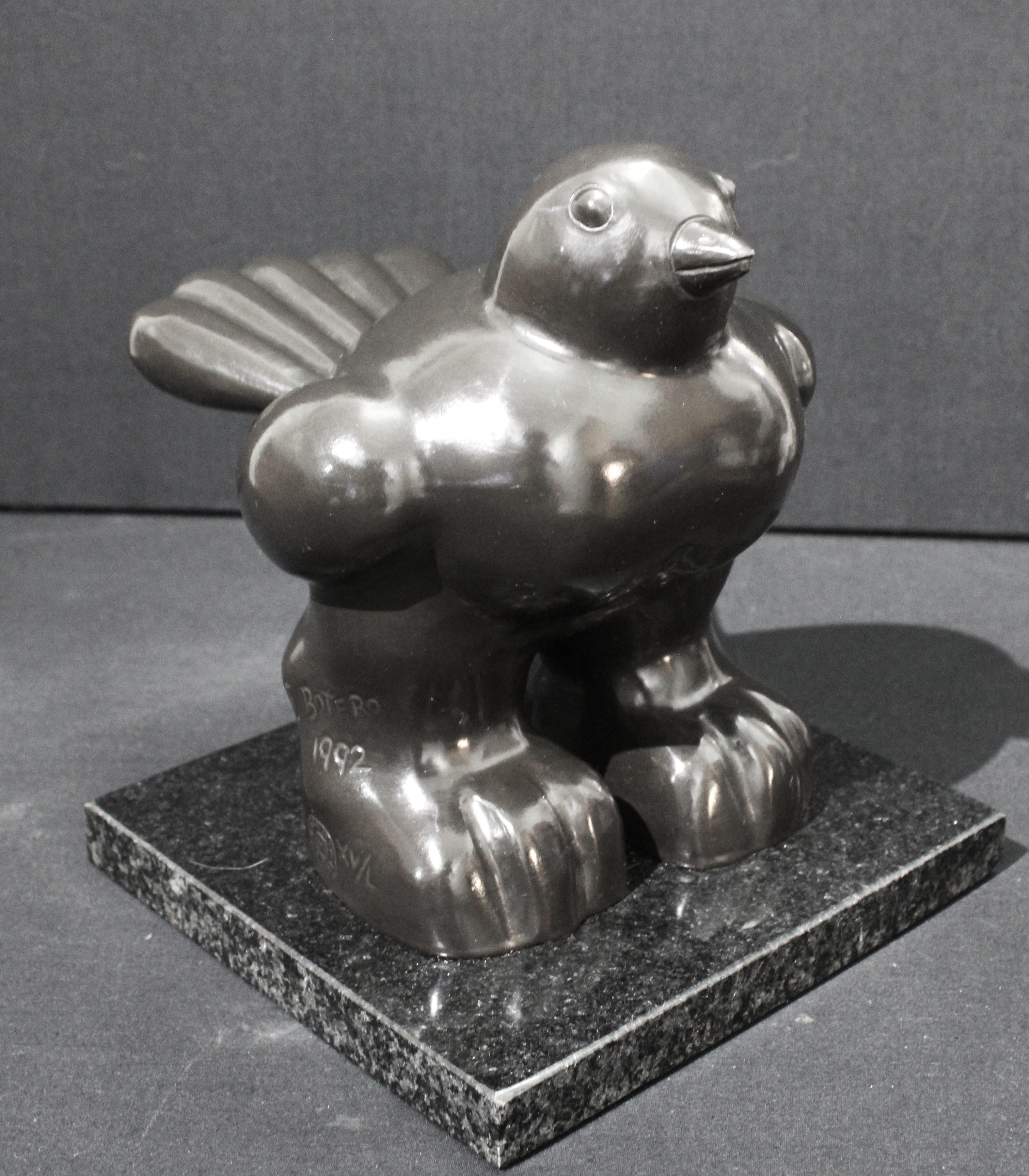 Fernando Botero Figurative Sculpture - After Botero Small Bird Bronze Sculpture, Contemporary, 20th Century, Ed. 50