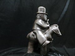 Man With a Hat On A Horse by Fernando Botero