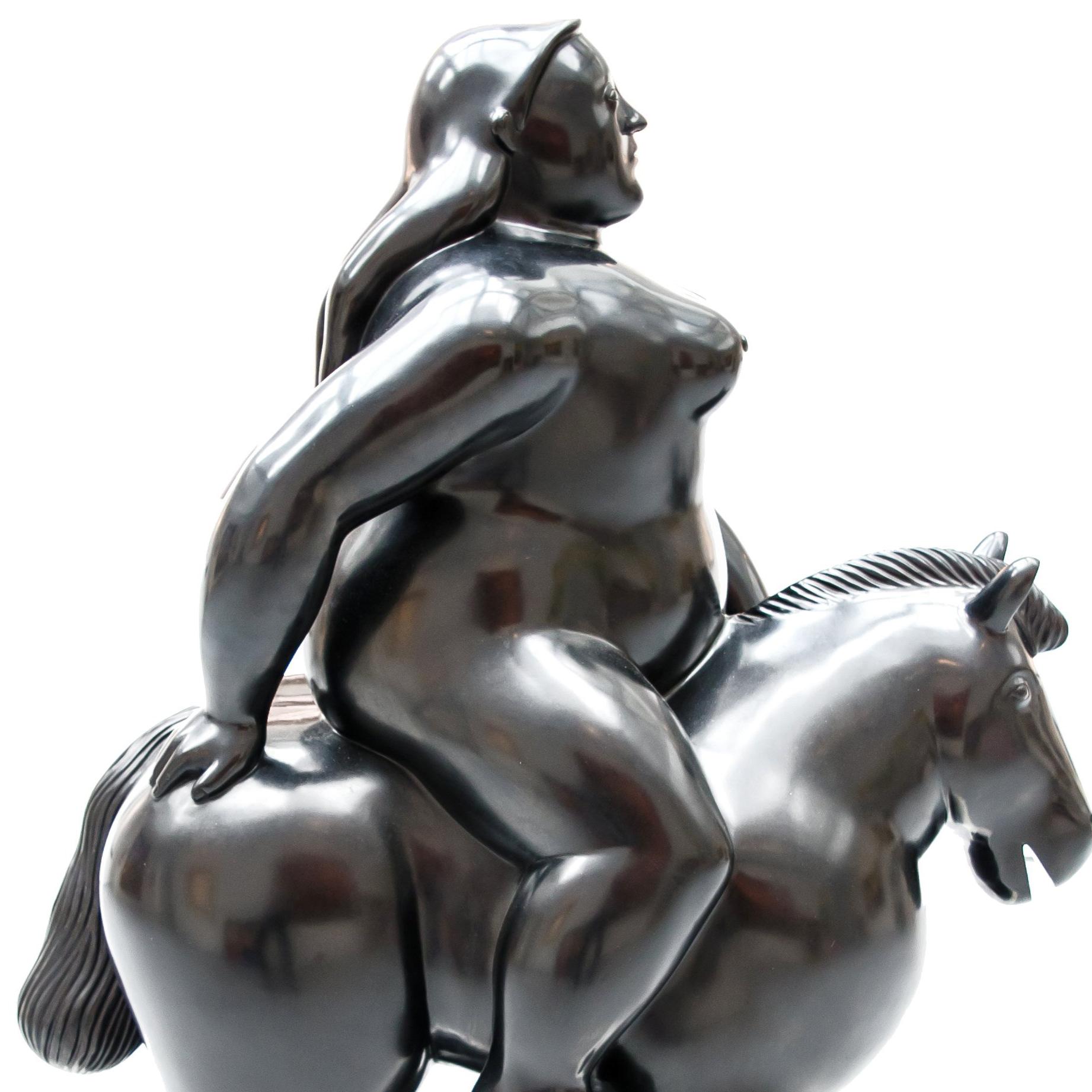 Woman on Horse - Sculpture by Fernando Botero