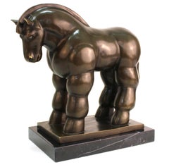 Fernando Botero Modern Bronze Horse Sculpture
