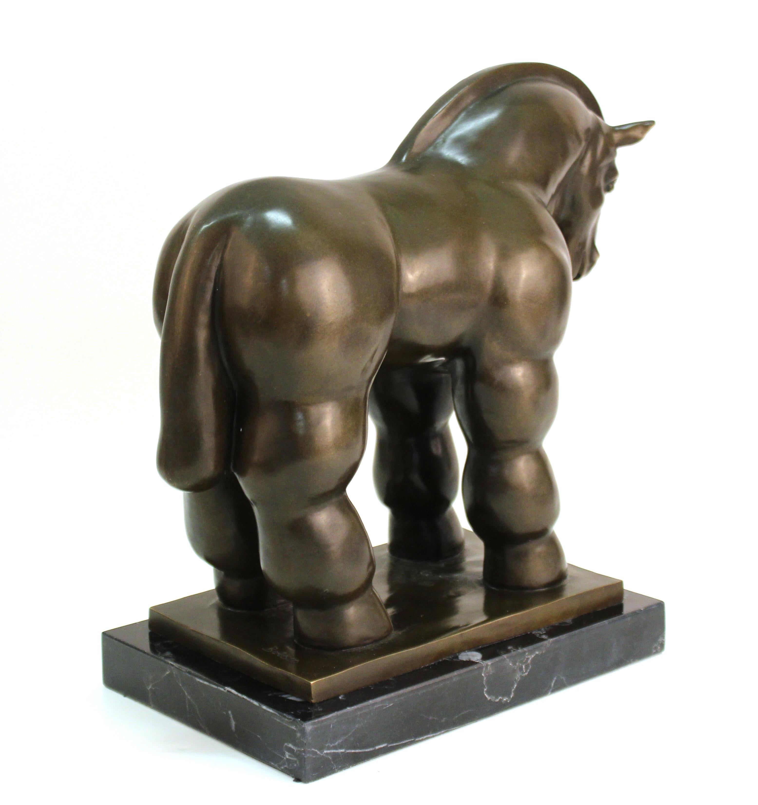 Fernando Botero Modern Bronze Horse Sculpture In Good Condition In New York, NY