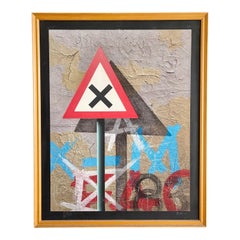 Mexican Artist Fernando Castro Pacheco "Muro De Avila" Painting, 1981 Signed