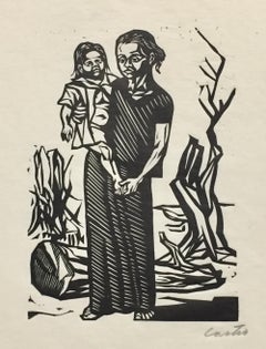 Fernando Castro Pacheco, Indian Mother and Child (Indigena con Nino -SP?)