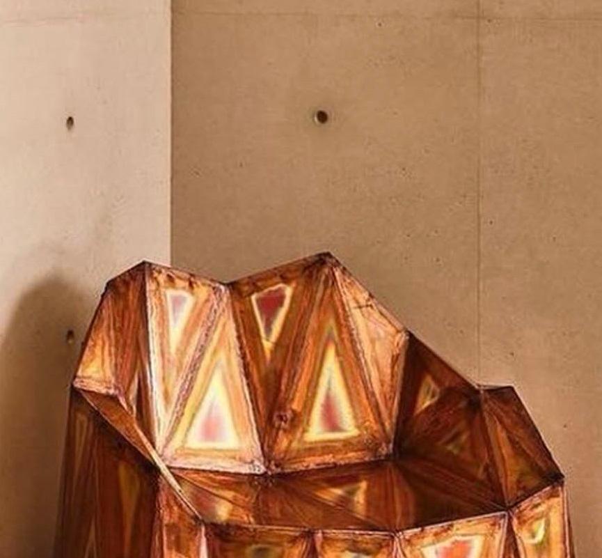 Silla Fernando Laterales Cerrados en Soldadura Espejo Pulido y Cobre by Julian Mayor Otro en venta
