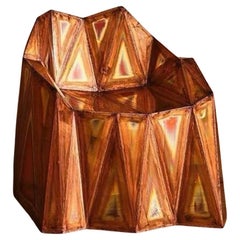 Silla Fernando Laterales Cerrados en Soldadura Espejo Pulido y Cobre by Julian Mayor