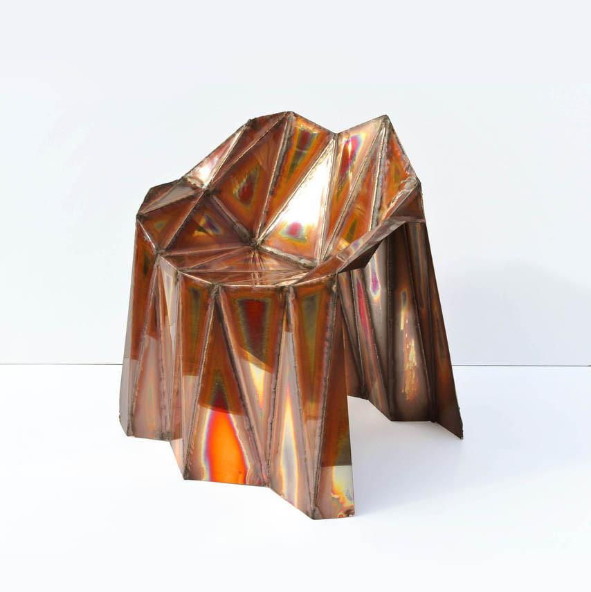 Julian Mayor’s process encompasses both digital design and traditional fabrication. Each piece recasts technology as sculpture while glistening with a splendid metallic sheen and curious imperfections that could only be achieved through meticulous