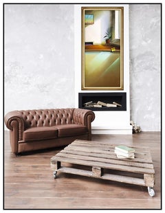 FERJO Original Surreal Interior Painting Oil On Canvas Large Signed Modern Art