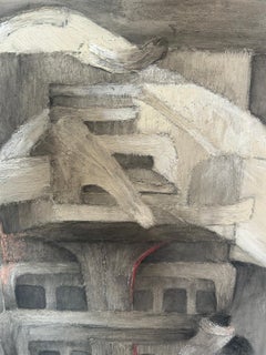 "Abolicion de la Muerte" Fernando de Szyszlo, Grey Abstract Surrealist Painting