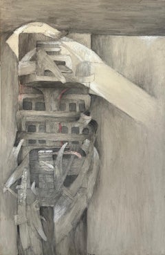 "Abolicion de la Muerte" Fernando de Szyszlo, Grey Abstract Surrealist Painting