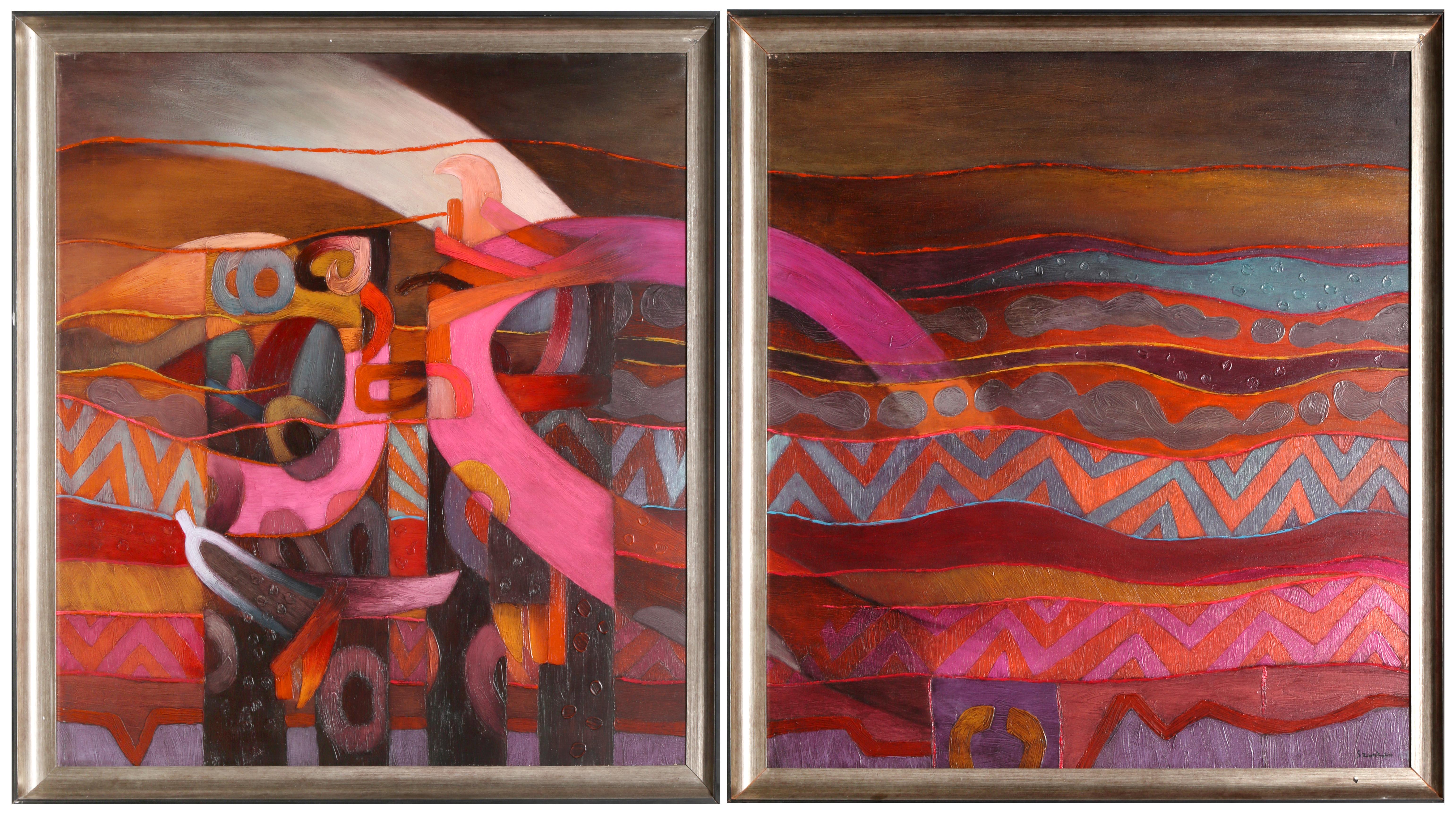 Fernando de Szyszlo Abstract Painting - Mar de Lurin XXI - Diptych