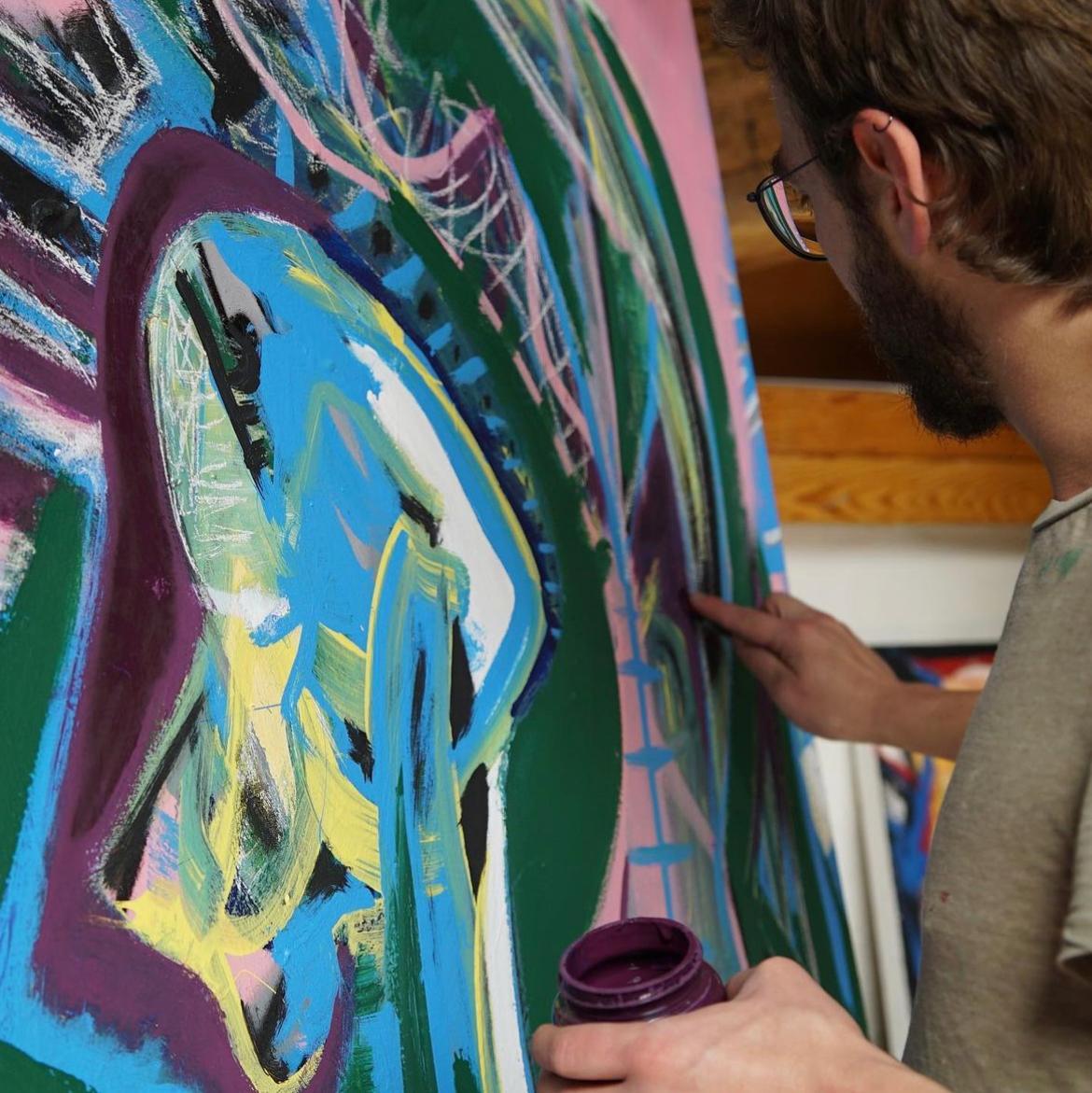 Mirando, Arte contemporanea, Pittura astratta, 21° secolo - Painting Astratto di Fernando Esteban