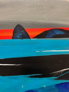 „Islands in the distance-Tuscany-“, Ölgemälde, cm. 50 x 40, 1970