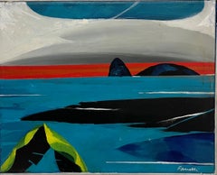 „Islands in the distance-Tuscany-“, Ölgemälde, cm. 50 x 40, 1970