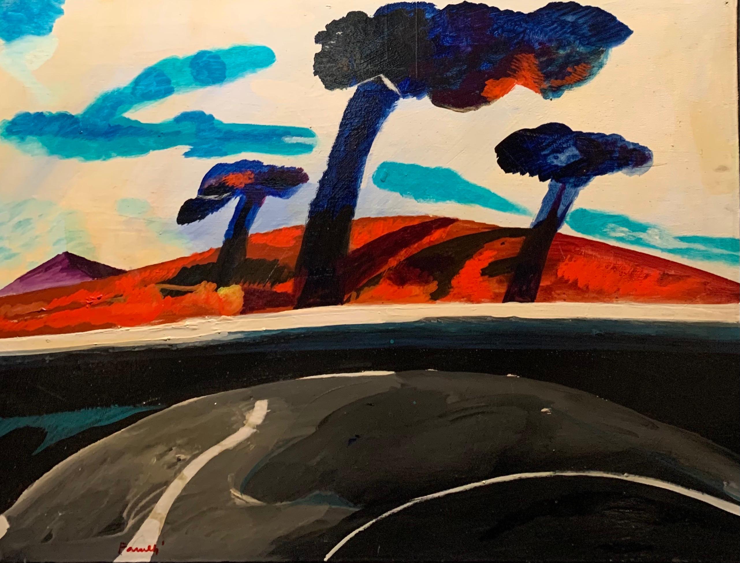 Fernando FARULLI Landscape Painting - “trees near Florence” oil cm 60 x 80 1980 Tuscany Italy
