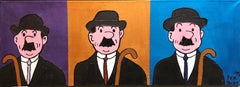 Pop Art Acrylic Painting 'Detectives' from the Tintin Comic books
