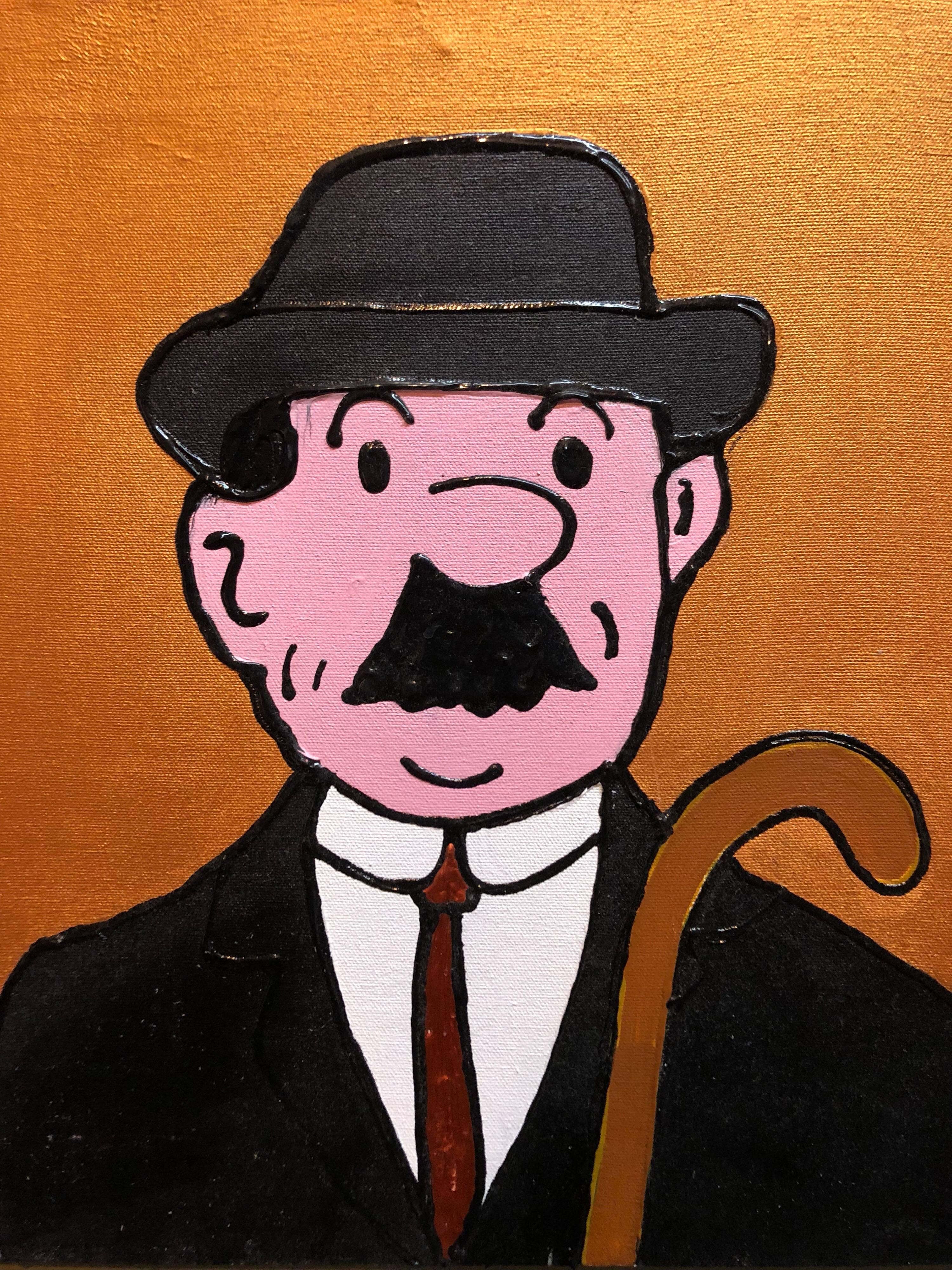 Peinture à l'acrylique Pop Art « Detectives » des livres comiques de Tintin en vente 2