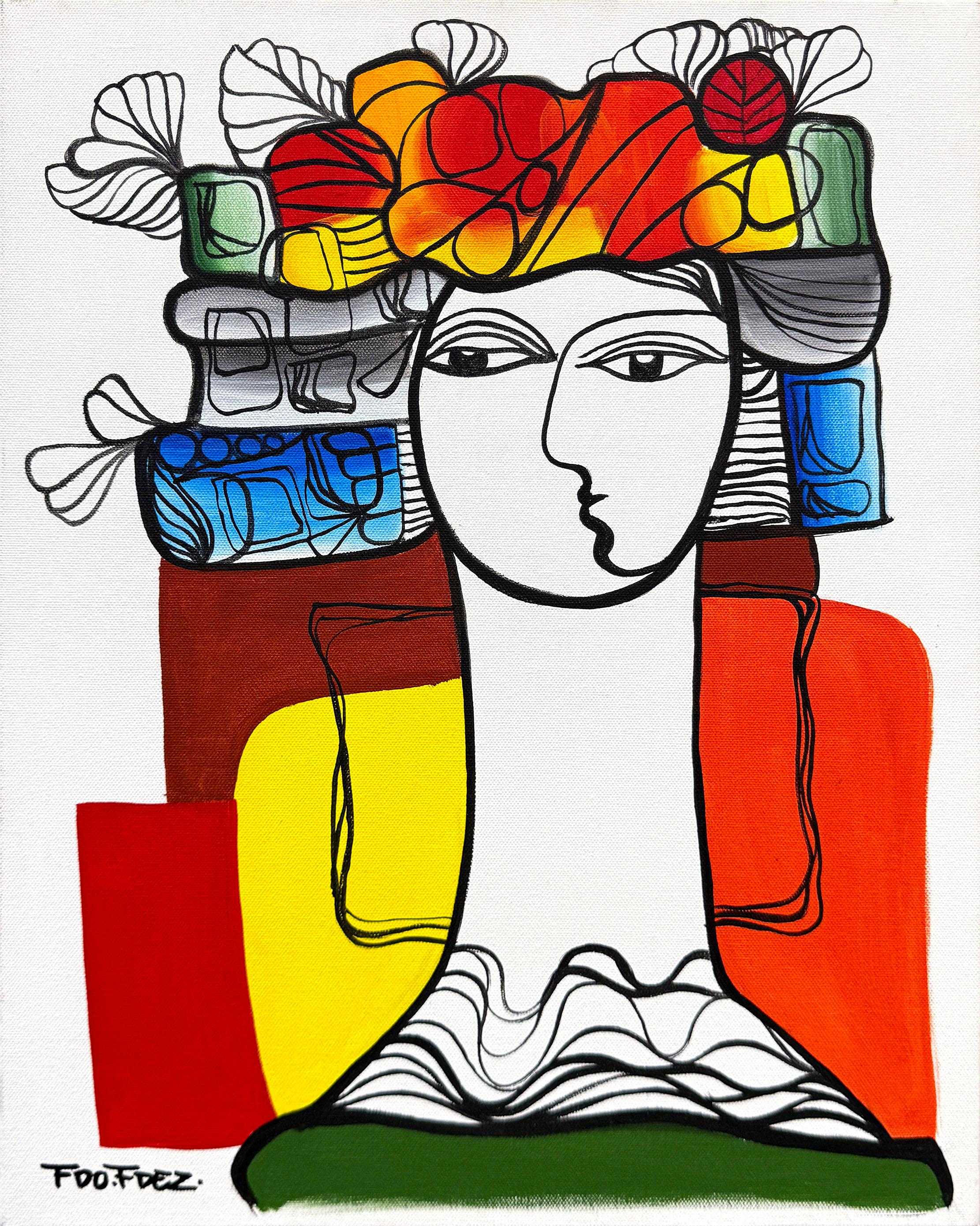 Fernando Fernandez Figurative Painting - Mesmerized (original painting on canvas)