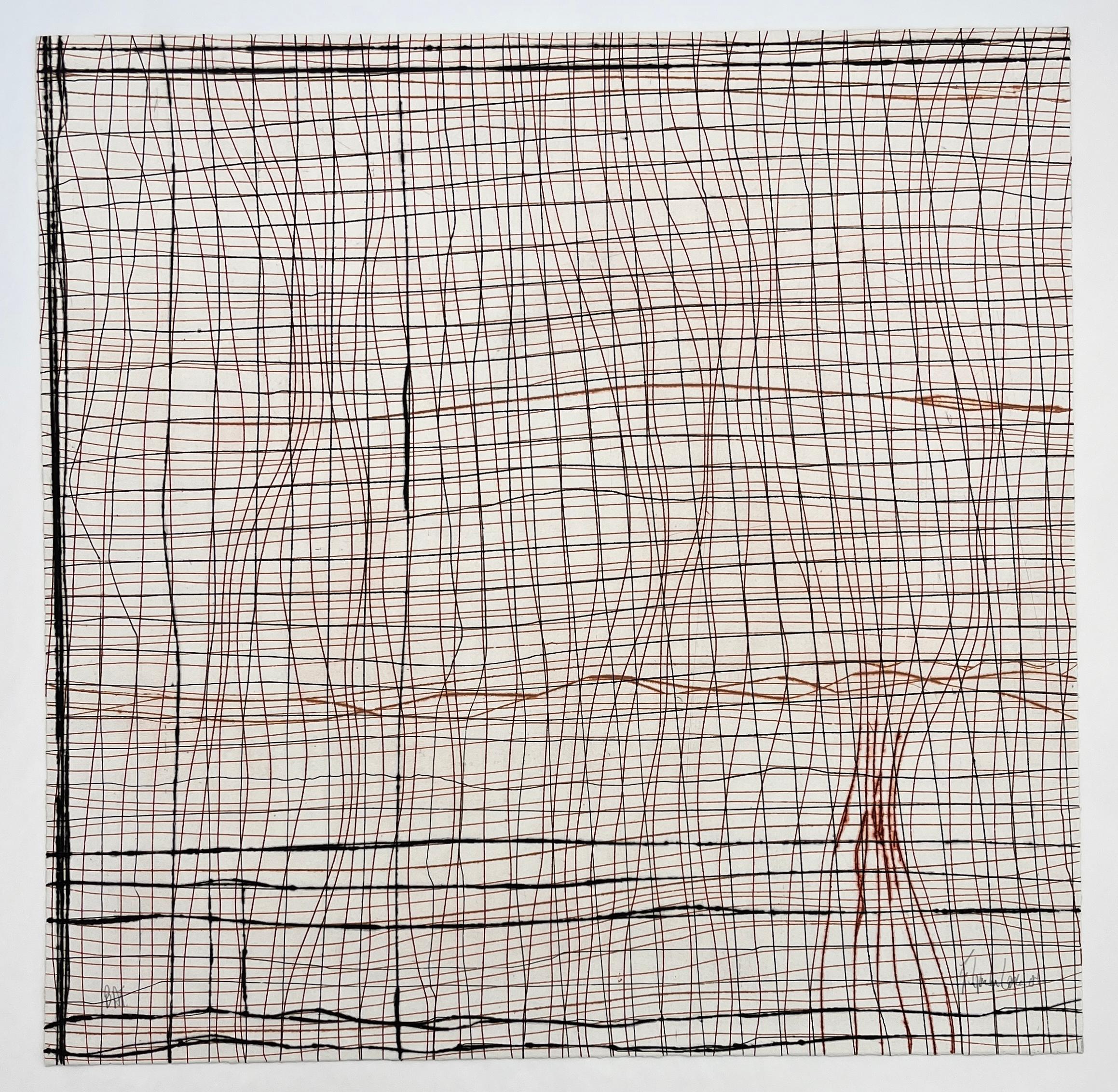 Artista messicano, serie 5050GM-2, 2004, incisione unica Bon A Tirer 19.5x19.5in - Print di Fernando García Correa