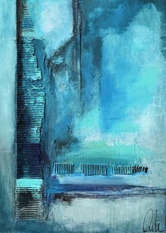 Turquesa rota, pintura abstracta
