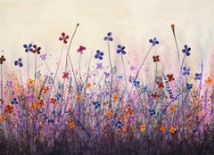 Marguerites pourpres, peinture originale
