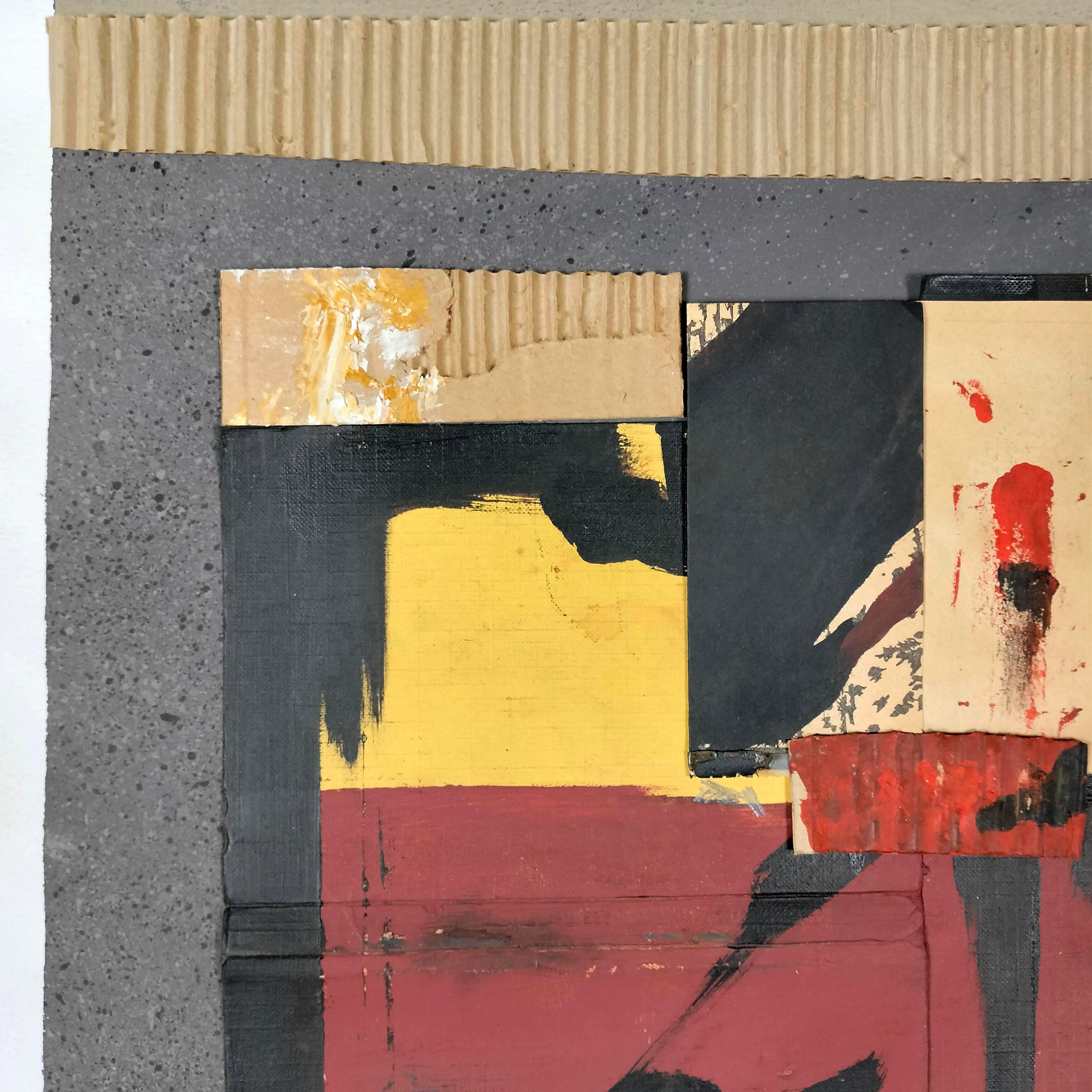 Mid-Century moderno Fernando García Ponce Pittura a collage e acrilico su carta senza titolo in vendita