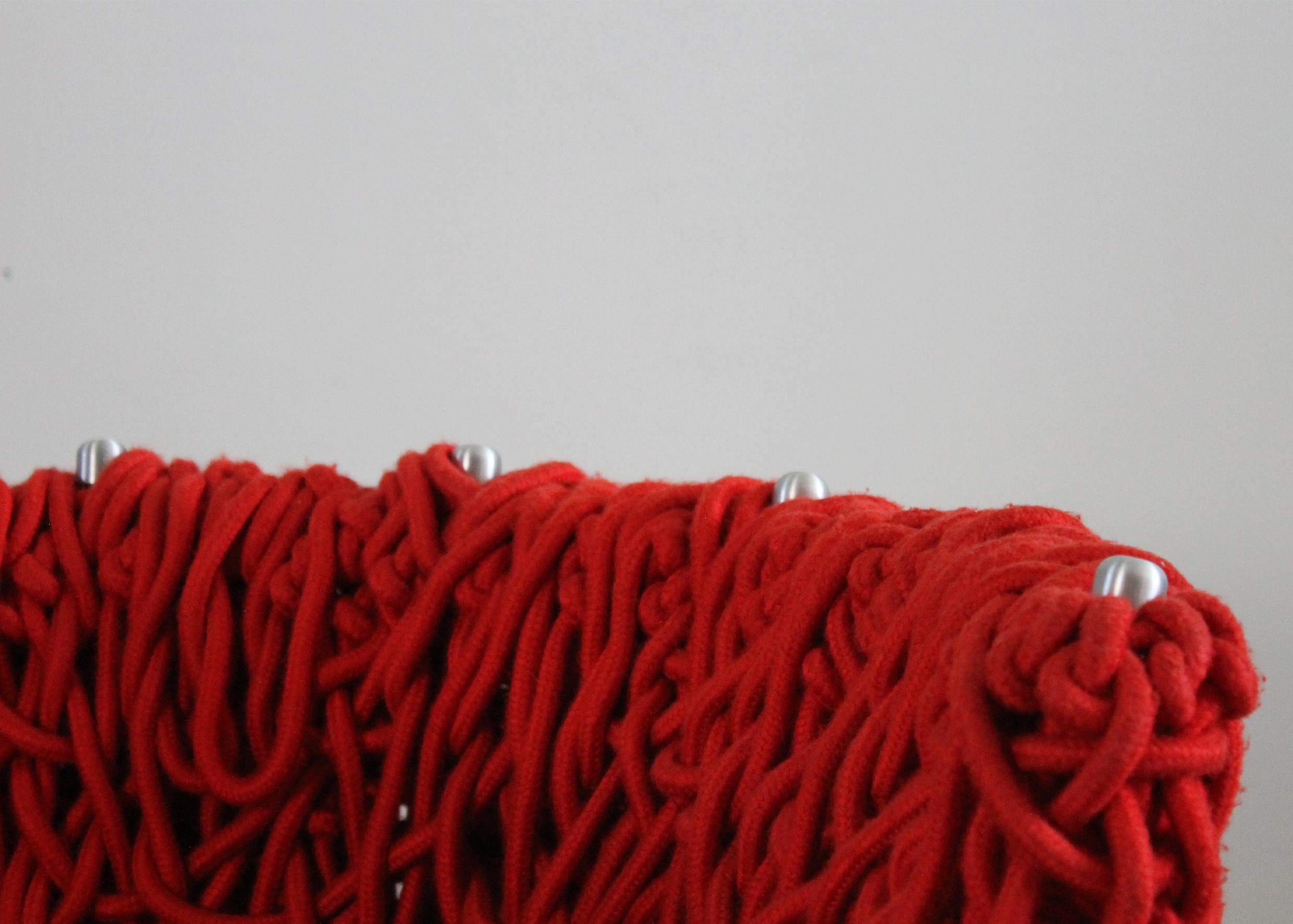 Peint Fauteuil Fernando & Humberto Campana Vermelha en corde rouge et acier par Edra 2000