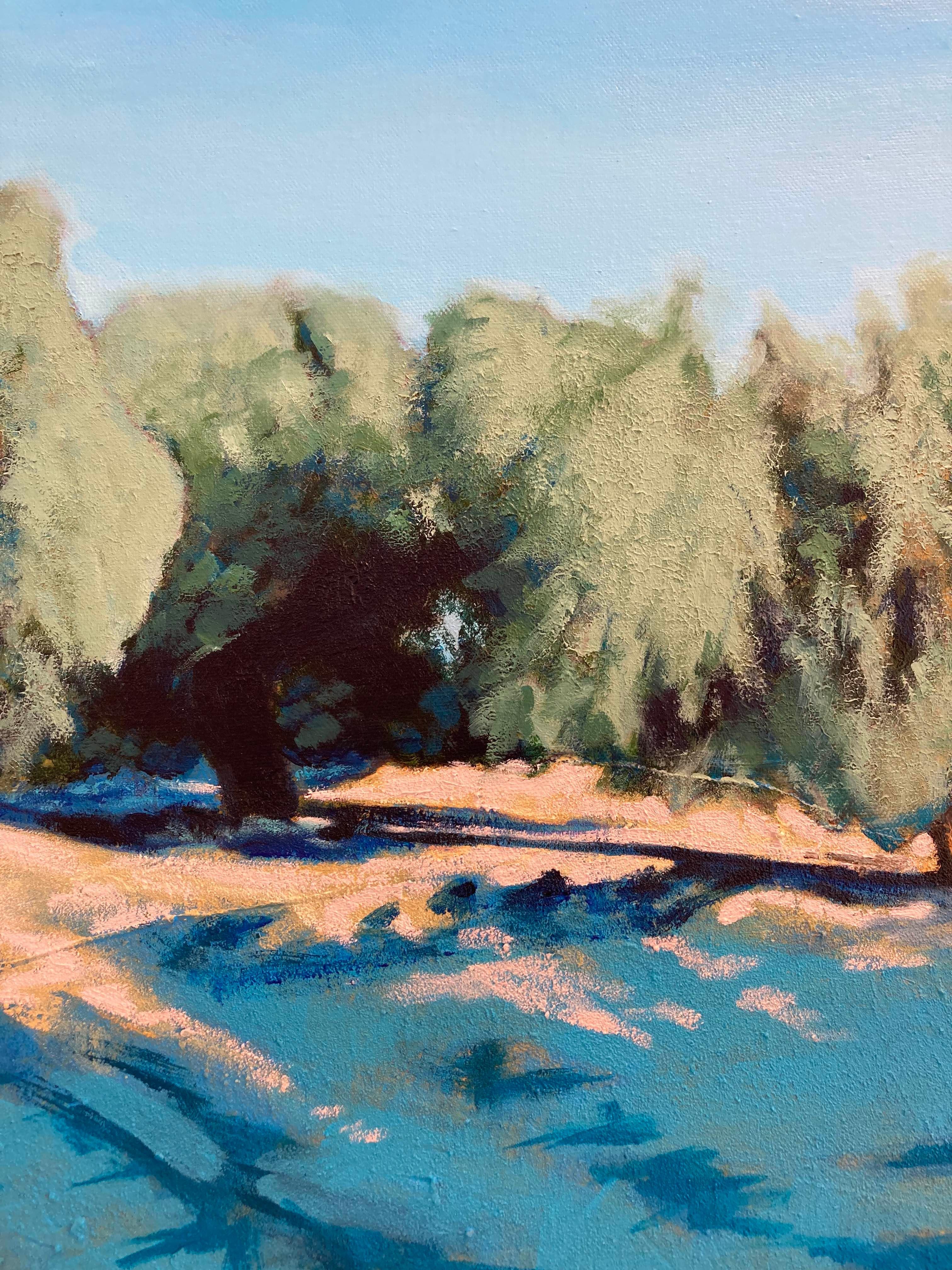 Azul y Olivos (Blau), Landscape Painting, von Fernando Jiménez Gallego